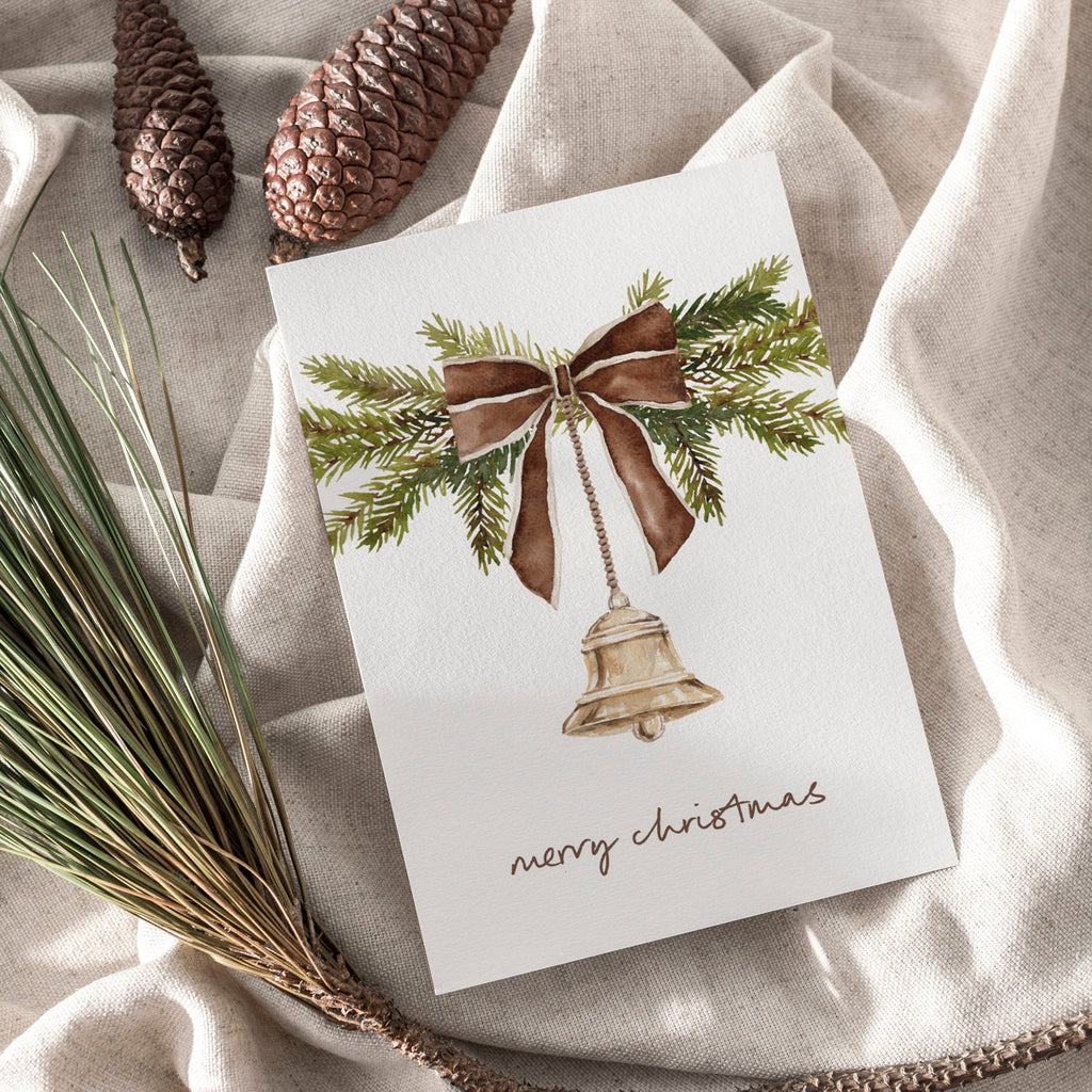 Weihnachtskarte auf Strukturpapier Glocke A6