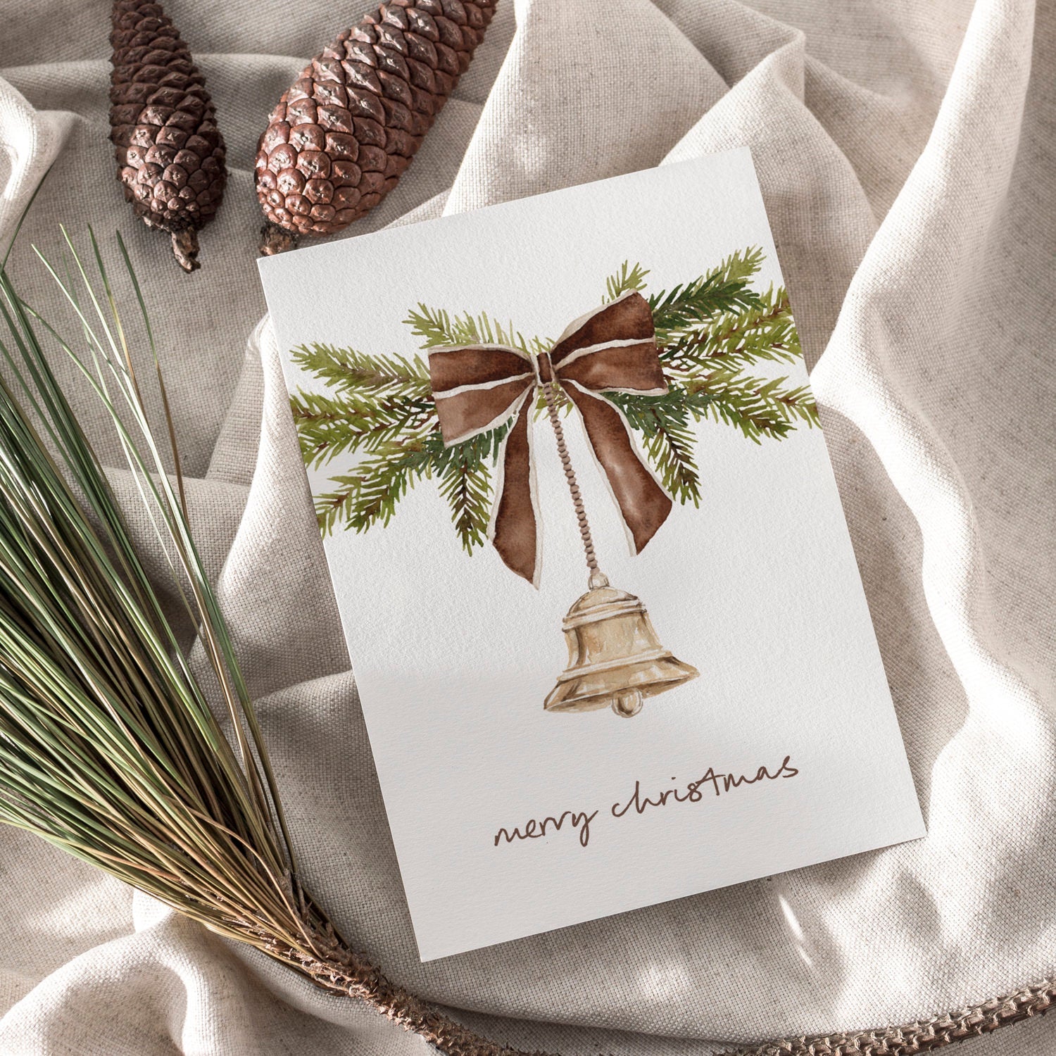 Weihnachtskarte auf Strukturpapier Glocke A6