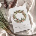 Weihnachtskarte auf Strukturpapier Kranz A6 - Bunt