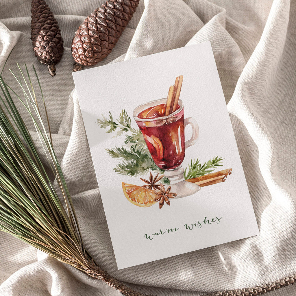 Weihnachtskarte auf Strukturpapier Glühwein A6
