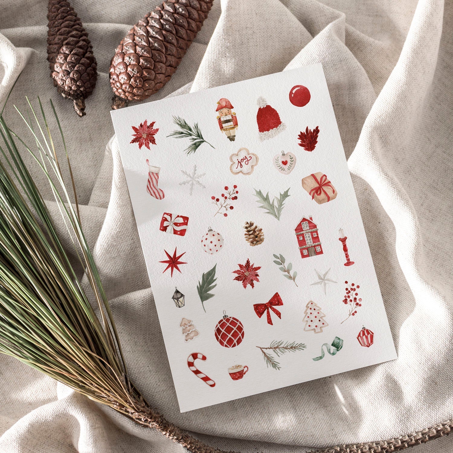 Weihnachtskarte auf Strukturpapier Weihnachtsmotive A6