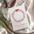 Weihnachtskarte auf Strukturpapier Kranz Rot A6