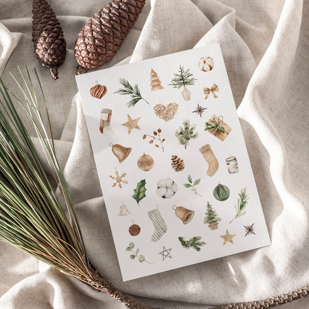 Weihnachtskarte auf Strukturpapier Weihnachtsmotive A6