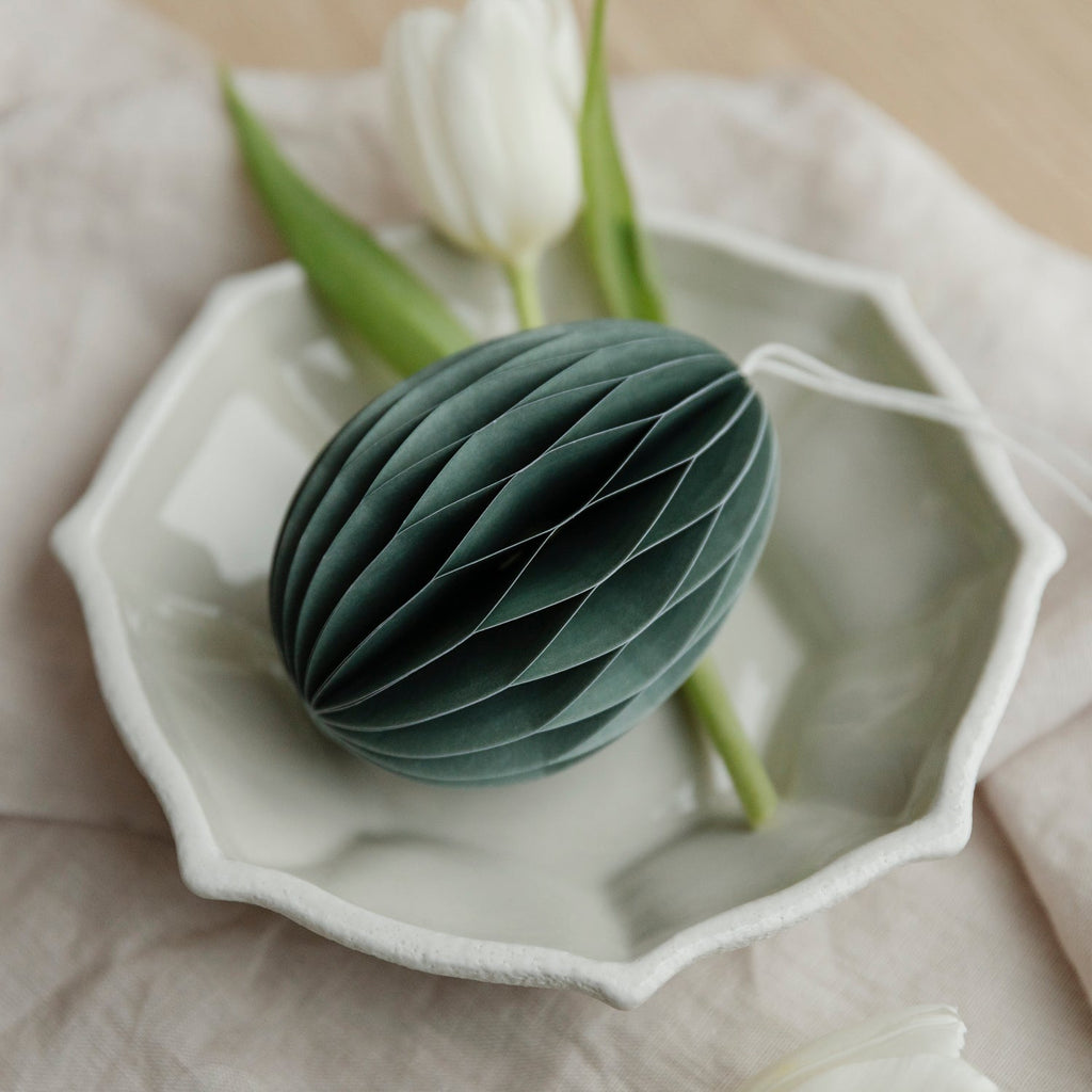Osterei aus Papier - olive