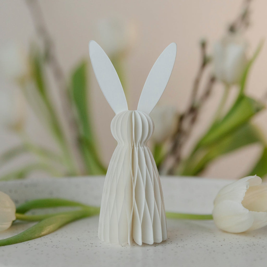 Osterhase Felix aus Papier - weiß