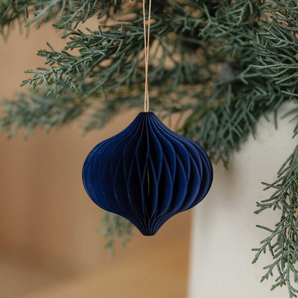 Papieranhänger Drop Ornament - dunkelblau
