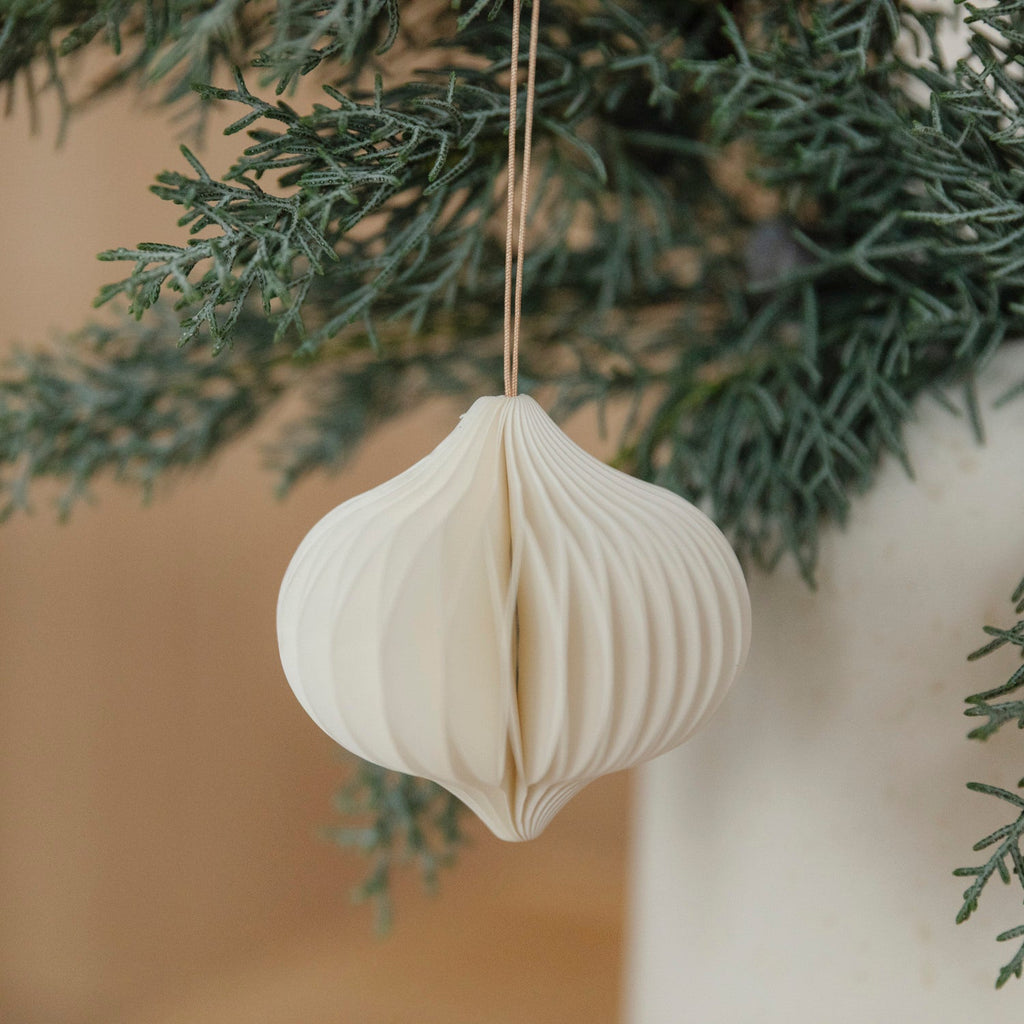 Papieranhänger Drop Ornament - weiß