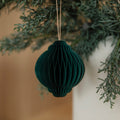 Papieranhänger Kugel Ornament - dunkelgrün