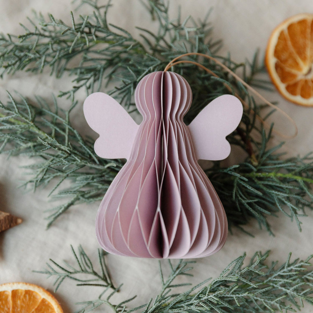 Papieranhänger Engel - rosé