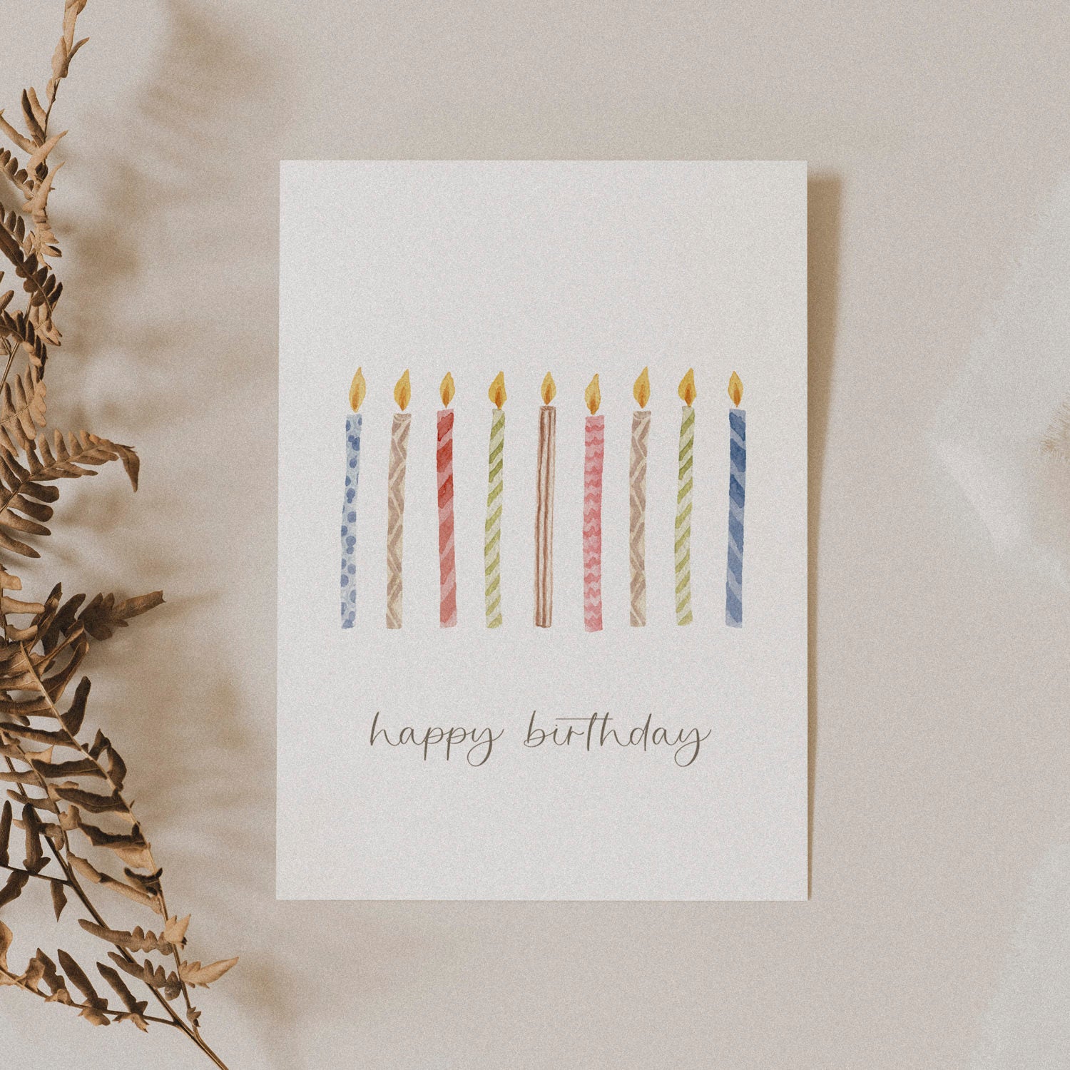 Geburtstagskarte auf Strukturpapier Kerzen A6